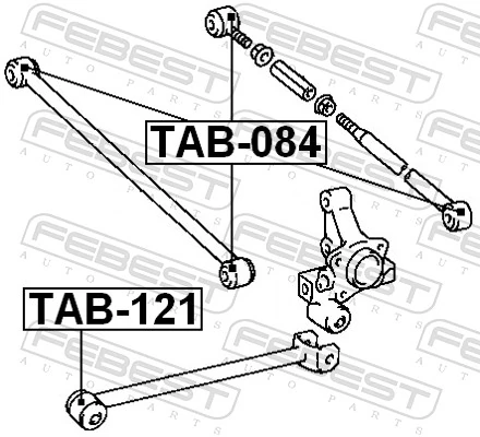 TAB121 Febest Сайлентблоки поздовжніх важелів передньої підвіски
