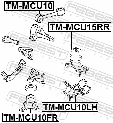 TMMCU10 Febest Подушка (опора) двигуна, права верхня