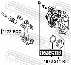 1675211R Febest Ремкомплект заднього гальмівного супорта