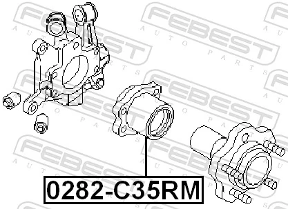 0282C35RM Febest Підшипник ступиці задньої