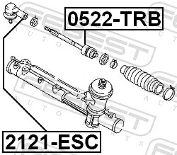 2121ESC Febest Зовнішній наконечник рульової тяги