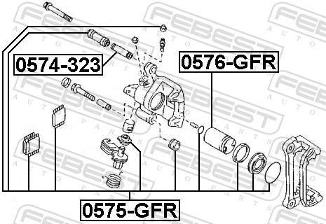 0576GFR Febest Поршень гальмівного супорта заднього