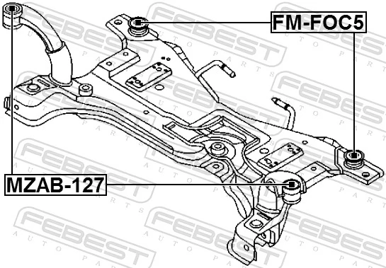 MZAB127 Febest Подушка передньої балки