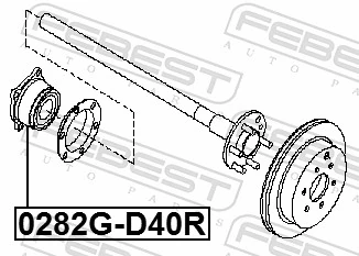 0282GD40R Febest Підшипник півосі заднього моста, внутрішній