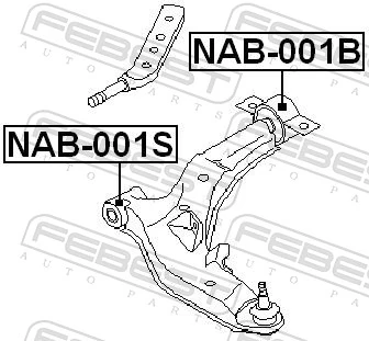 NAB001B Febest Сайлентблок переднього нижнього важеля