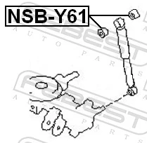 NSBY61 Febest Сайлентблок амортизатора заднього