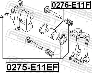 0276E11F Febest Поршень гальмівного супорта переднього