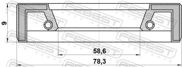 95FAY60780909X Febest Сальник АКПП/КПП, вихідного/вторинного валу