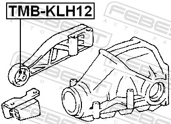 TMBKLH12 Febest Сайлентблок траверси кріплення заднього редуктора, передній