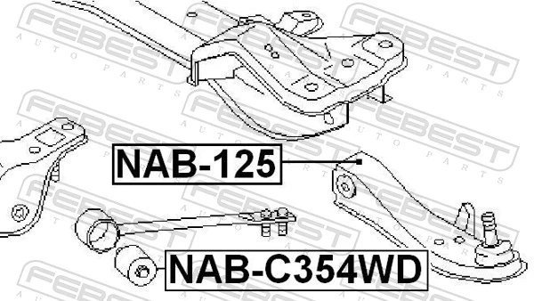 NABC354WD Febest Сайлентблок тяги торсиона