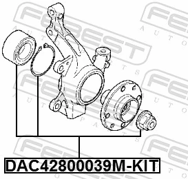 DAC42800039MKIT Febest Підшипник маточини передньої