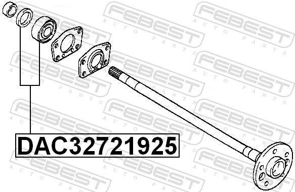 DAC32721925 Febest Підшипник півосі заднього моста