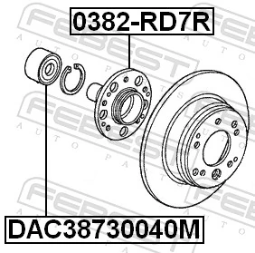 DAC38730040M Febest Підшипник ступиці задньої