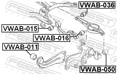 VWAB050 Febest Сайлентблок задньої підвіски