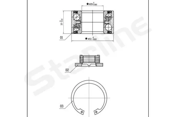 Підшипник маточини задньої Starline LO03532 ціна, від 13.94 USD