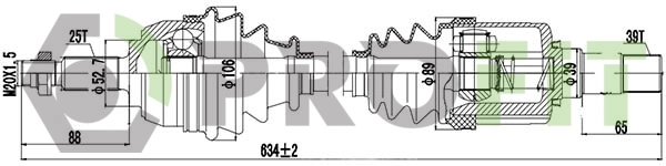Ліва піввісь TDS0306 Magneti Marelli