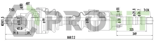 Піввісь передня, права Magneti Marelli TDS0305 ціна, від 86.27 USD