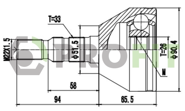 ШРУС зовнішній GKN-Spidan 0023997