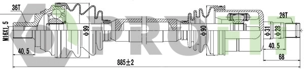 TDS0282 Magneti Marelli Привід передній правий