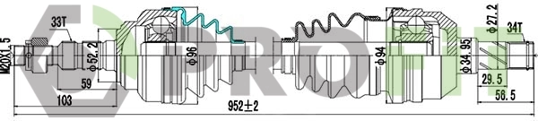 Привід передній правий на Opel Zafira A F75