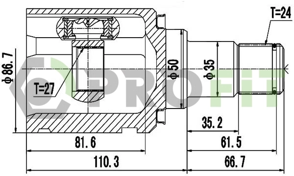 ШРУС внутрішній, передній, лівий Toyota RAV4 III