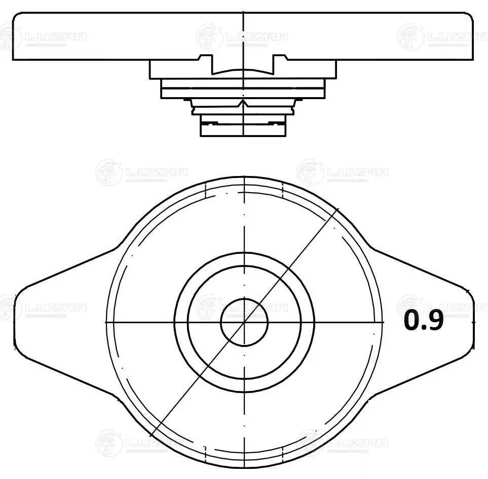 Кришка бачка радіатора Luzar LL1903 ціна, від 6.33 USD