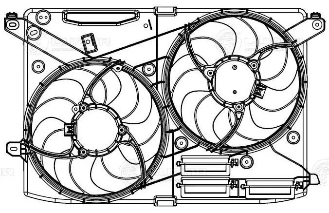2207369 Ford Дифузор радіатора охолодження, в зборі з мотором і крильчаткою