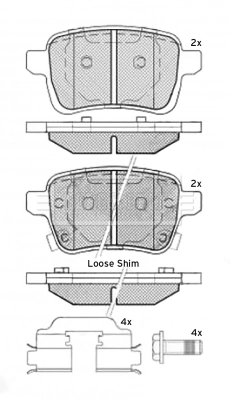 Задні дискові колодки Fiat/Alfa/Lancia 77366595