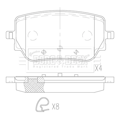 Купити A0004205903 Mercedes Задні колодки