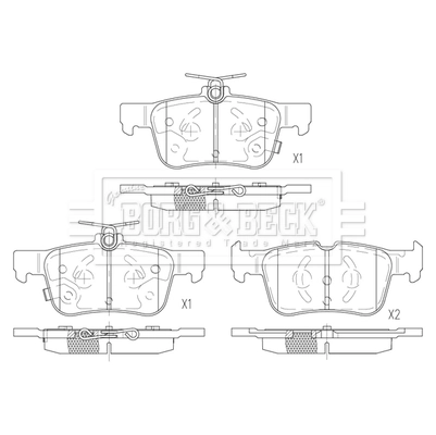 BBP2823 Borg&beck Колодки гальмівні задні, дискові