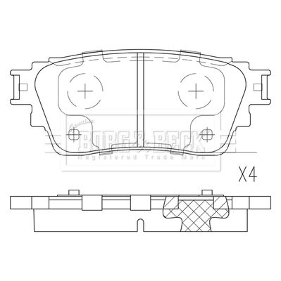 BBP2847 Borg&beck Колодки гальмівні задні, дискові