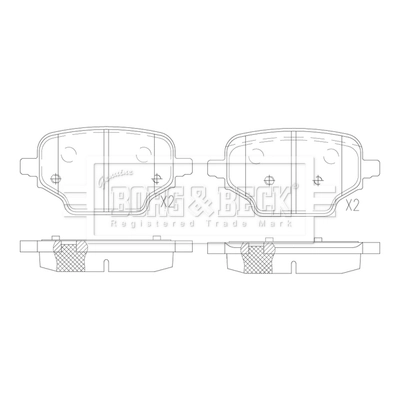 BBP2864 Borg&beck Колодки гальмівні задні, дискові