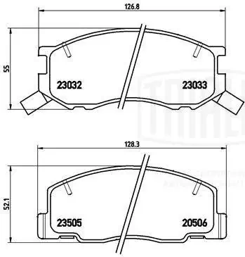 Гальмівні колодки Daihatsu 0446528360000 ціна, від 7.64 USD