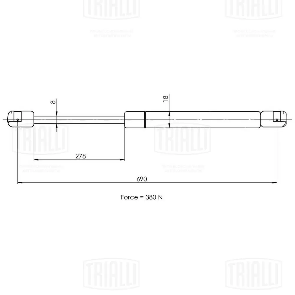 Амортизатор капота газовий Volkswagen Passat CC B6 седан (357) (2008 - 2012) ціна, від 10.74 USD