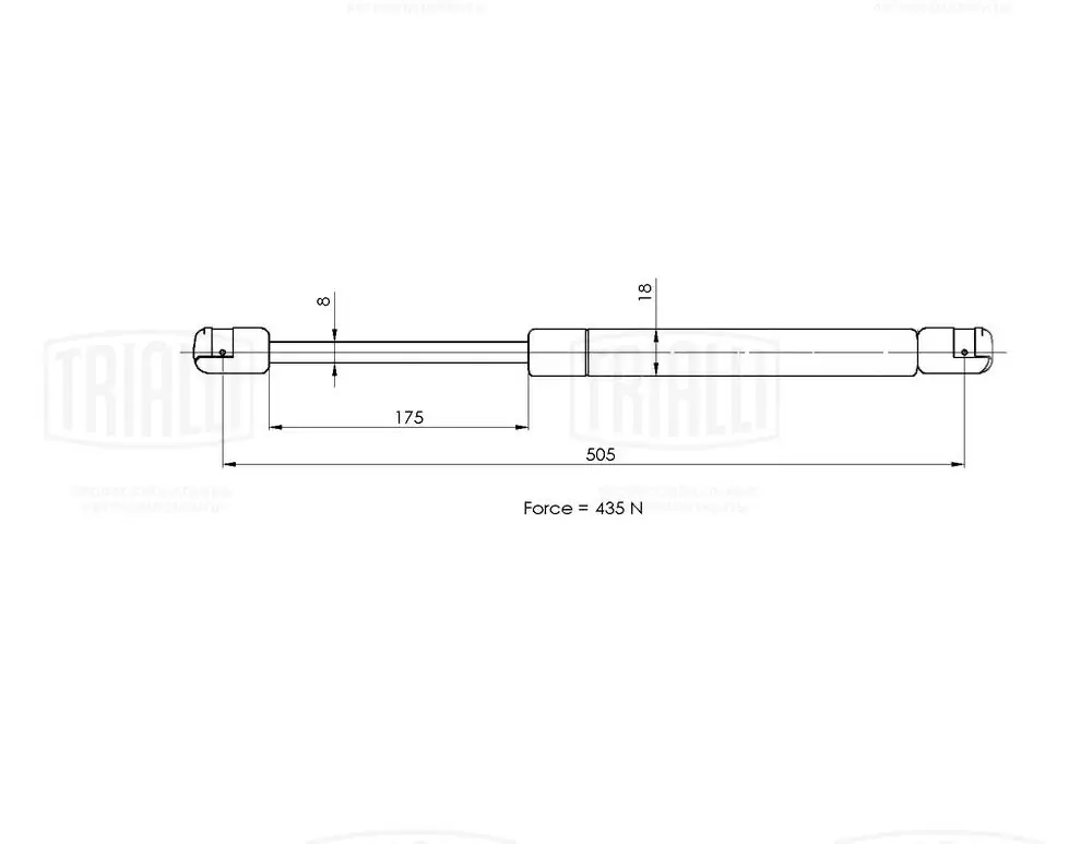 GS2111 Trialli Амортизатор кришки багажника / двері 3/5-ї задньої