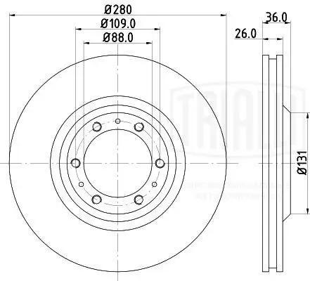 Диск переднього гальма Brembo 9686610 ціна, від 34.25 USD