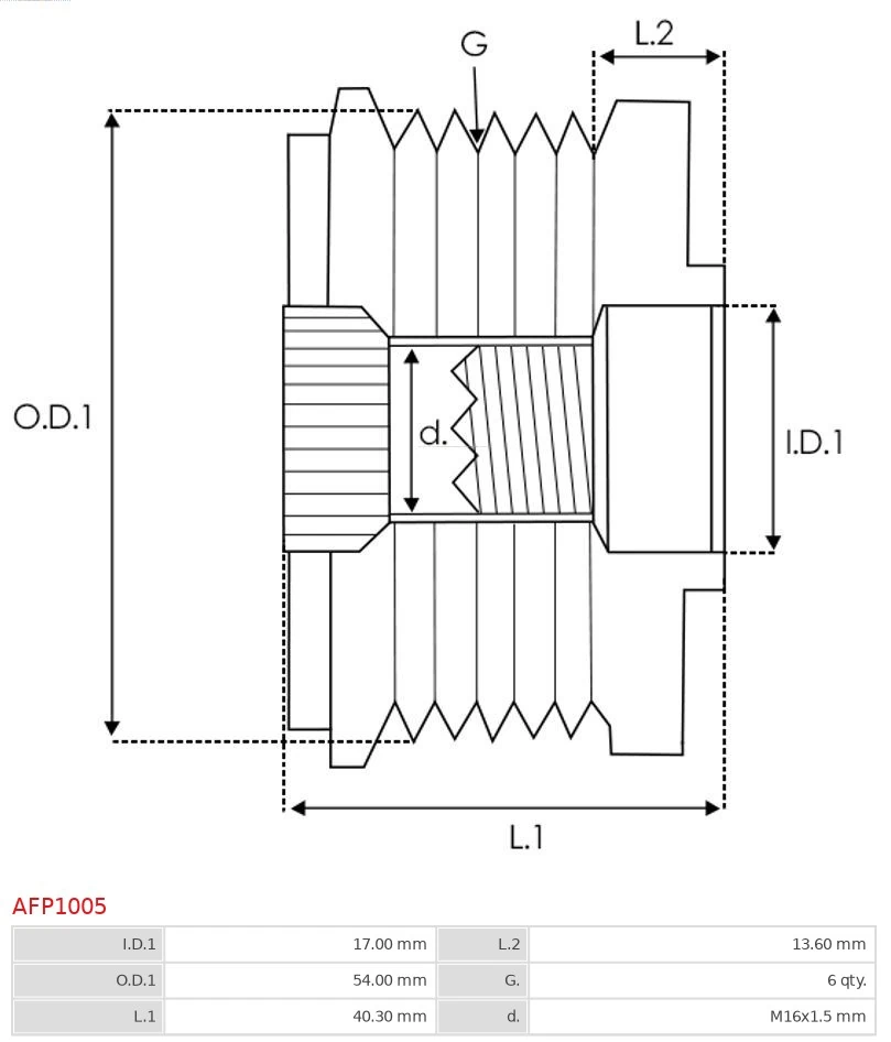 Купити AFP1005 As-pl Шків генератора