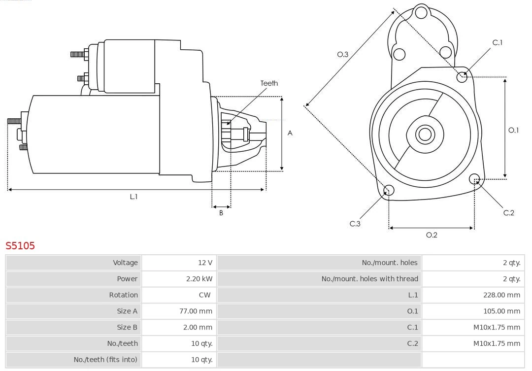 Стартер S5105 As-pl