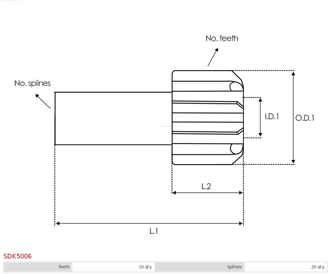 Купити SDK5006 As-pl Шестерня стартера