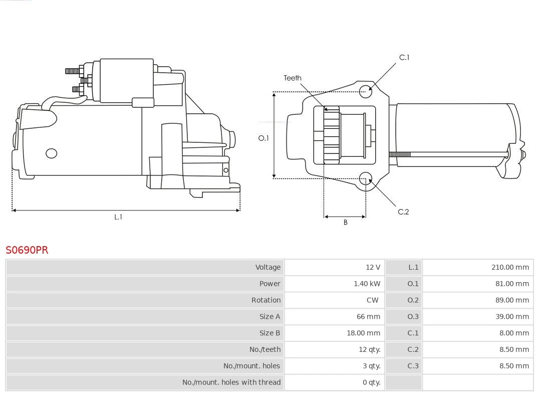 Стартер S0690PR As-pl
