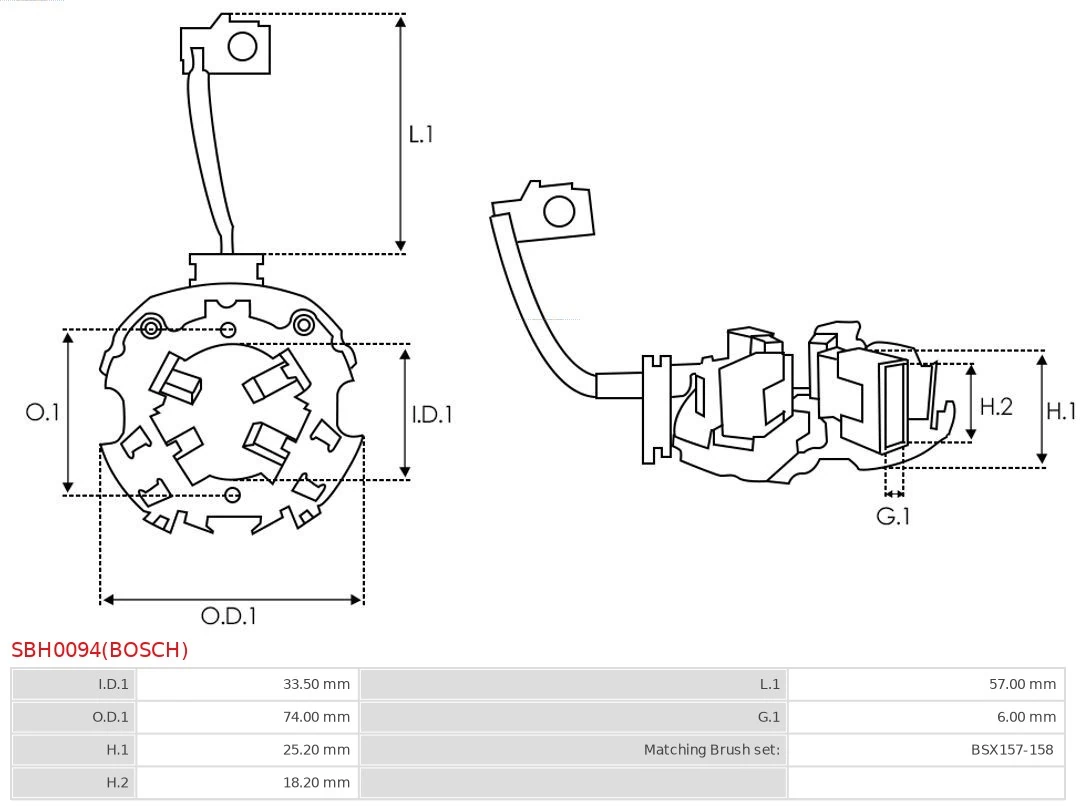 SBH0094BOSCH As-pl Щеткодеpжатель стартера