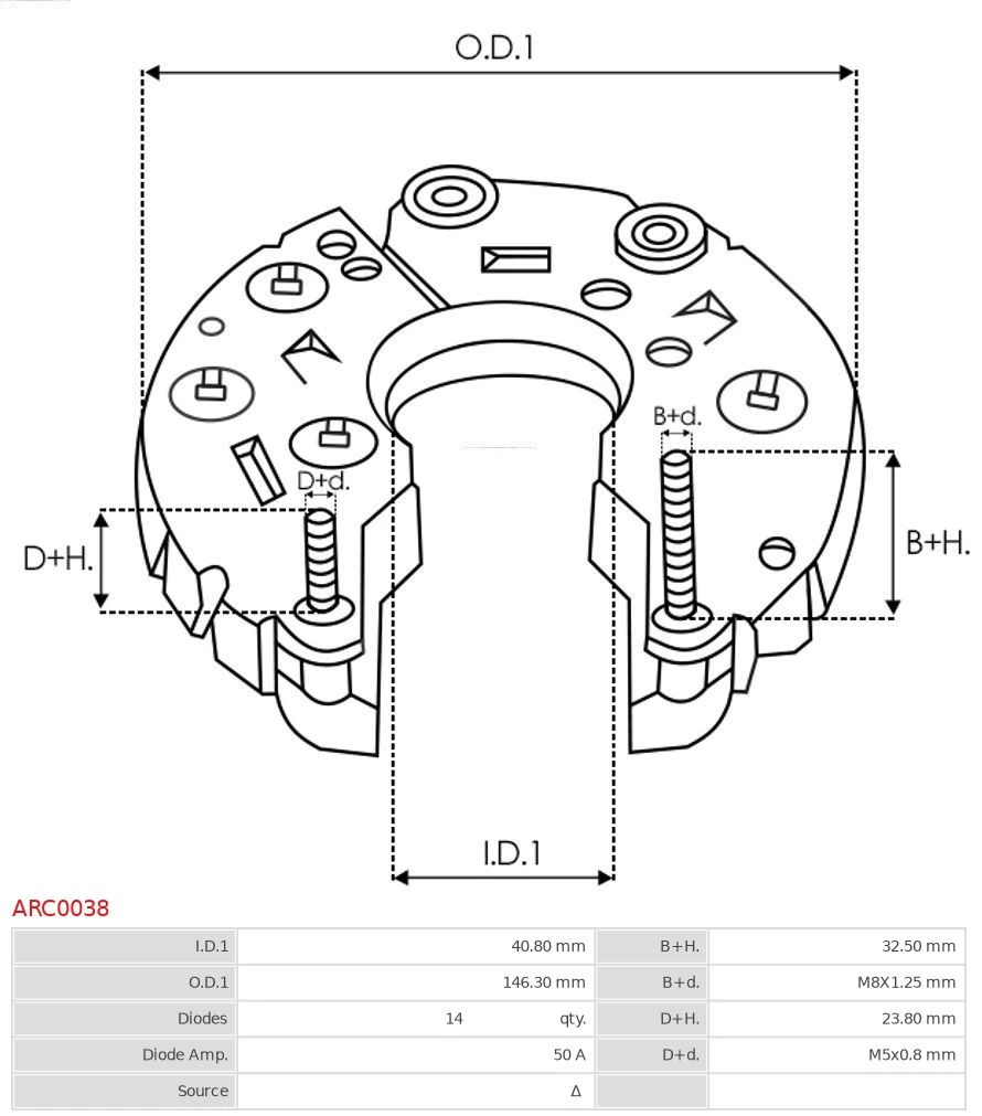Міст доданий генератора As-pl ARC0038 ціна, від 28.51 USD