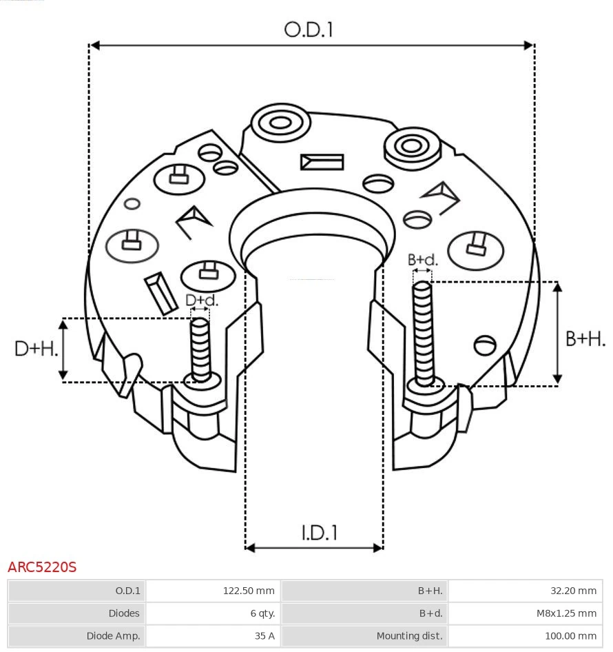 Міст доданий генератора As-pl ARC5220S ціна, від 17.74 USD