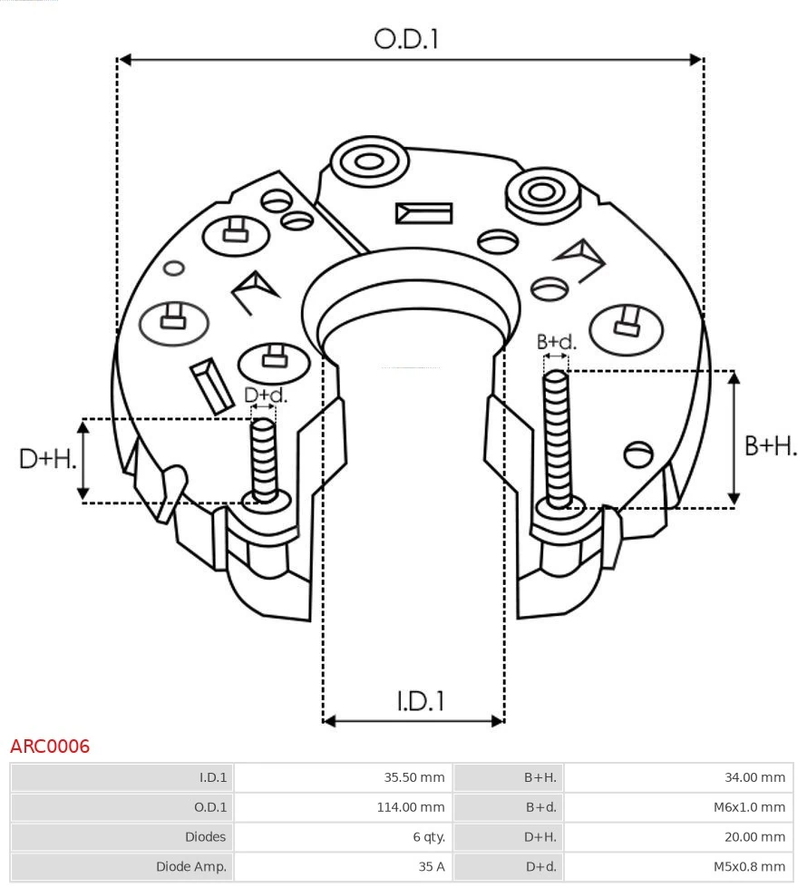 Міст доданий генератора As-pl ARC0006 ціна, від 15.10 USD