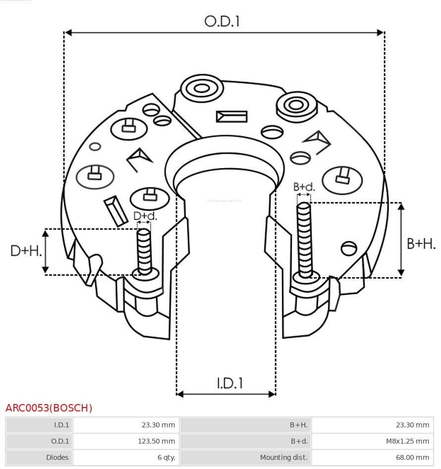Міст доданий генератора As-pl ARC0053BOSCH ціна, від 32.97 USD