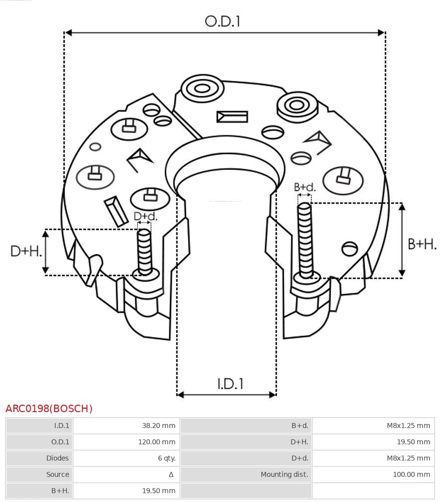 Міст доданий генератора MAN 51261090009 ціна, від 25.50 USD