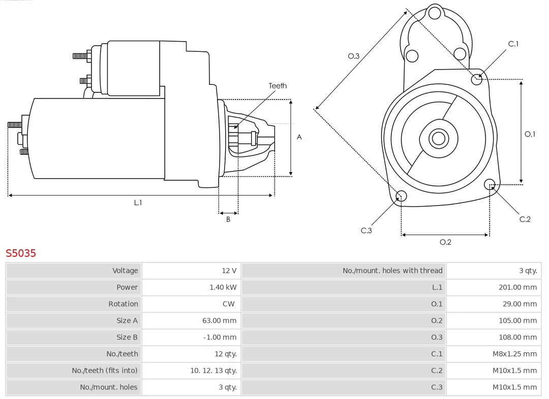 Стартер S5035 As-pl