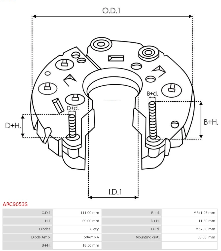 Міст діодний генератора AS/Auto Storm ARC9053S