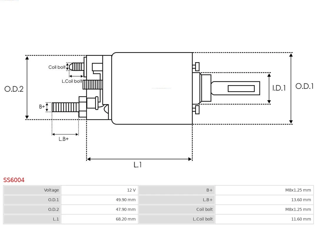 Купити SS6004 As-pl Втягуюче реле стартера
