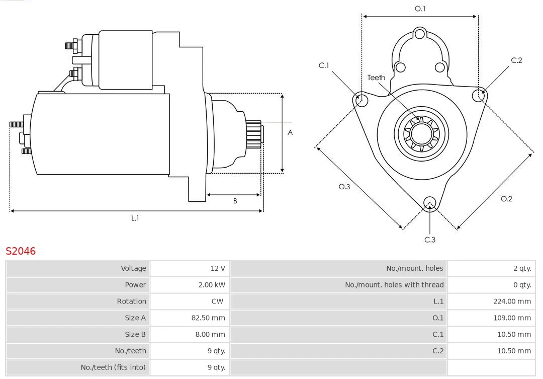 Стартер S2046 As-pl
